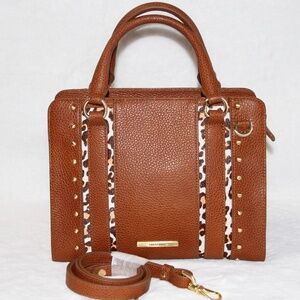 BRAHMIN Cami Tobacco Cherrywood Brown Leather Purse Handbag Tote Crossbody Bag